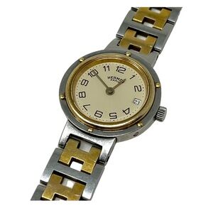 Hermès Two-Tone Silver and Gold H-Link Watch Bracelet